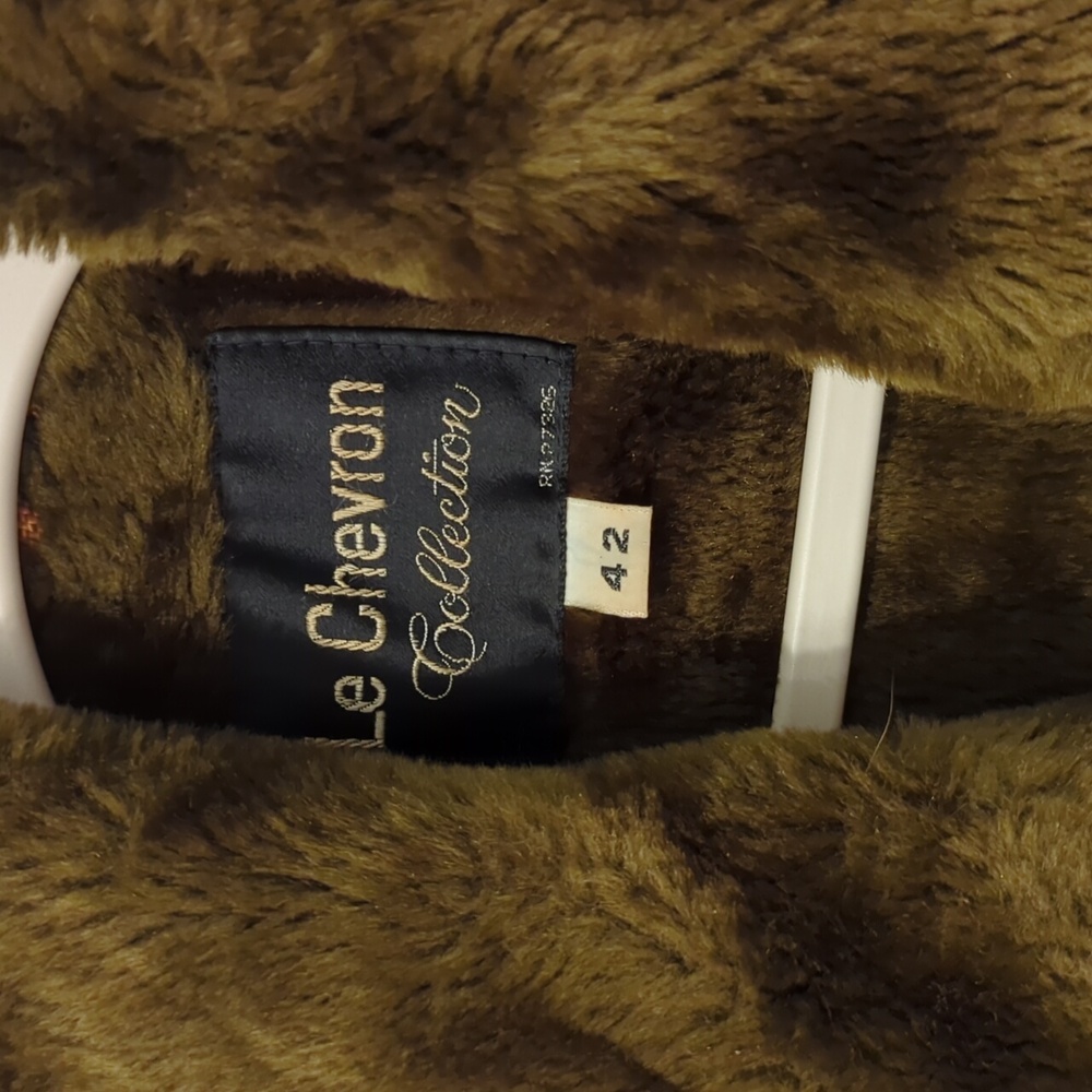 Vintage‎ Coat with Brown Faux Fur Collar size 42 image 3